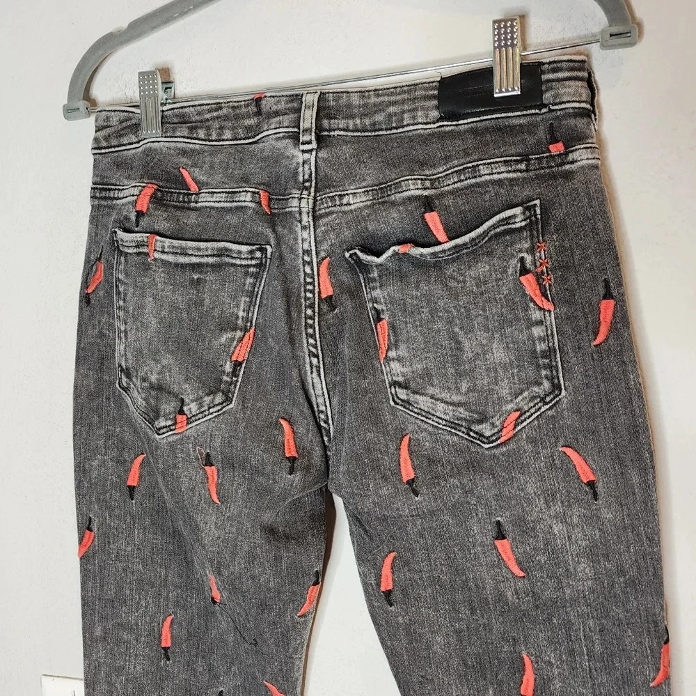 Scotch & Soda Pepper Embroidered Slim‎ Boyfriend Grey jeans.  Size 26.